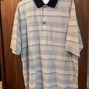 Classics by Palmland Navy and White Striped Men's Golf Shirt